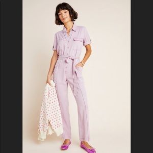 Anthropologie lavender utility jumpsuit